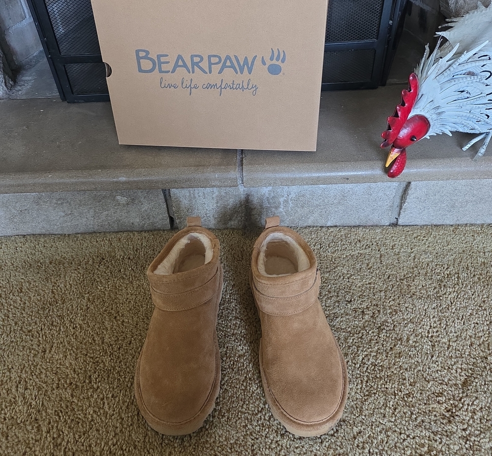 BearPaw Chestnut Suede Women's Ankle Booties